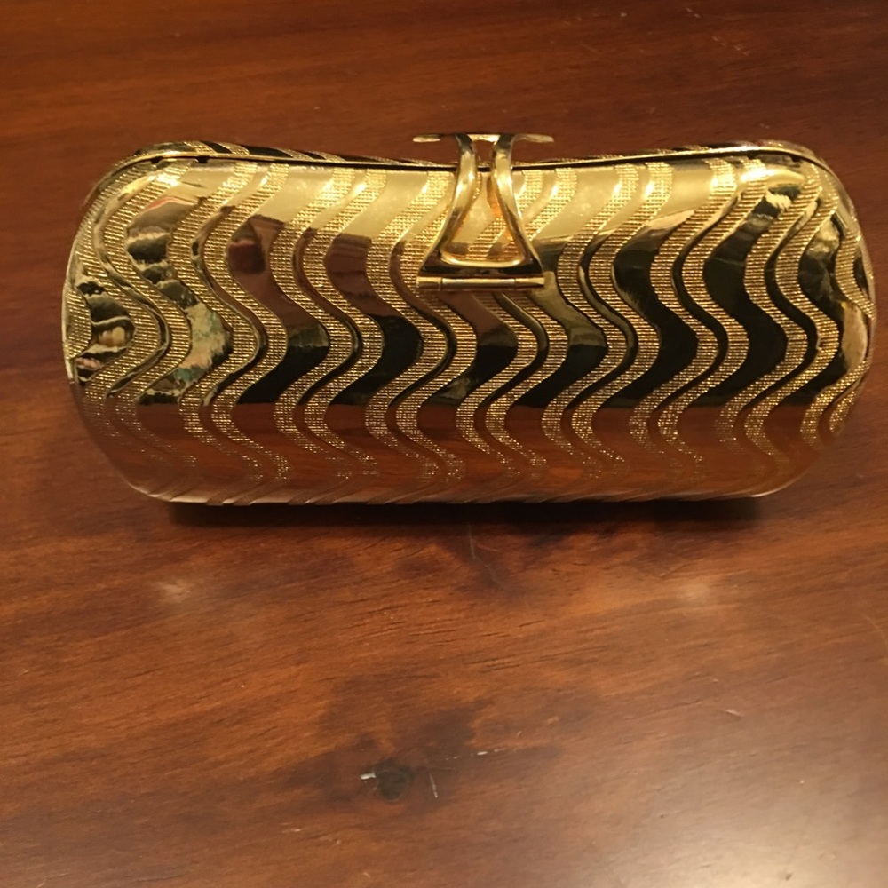 Gold evening clutch